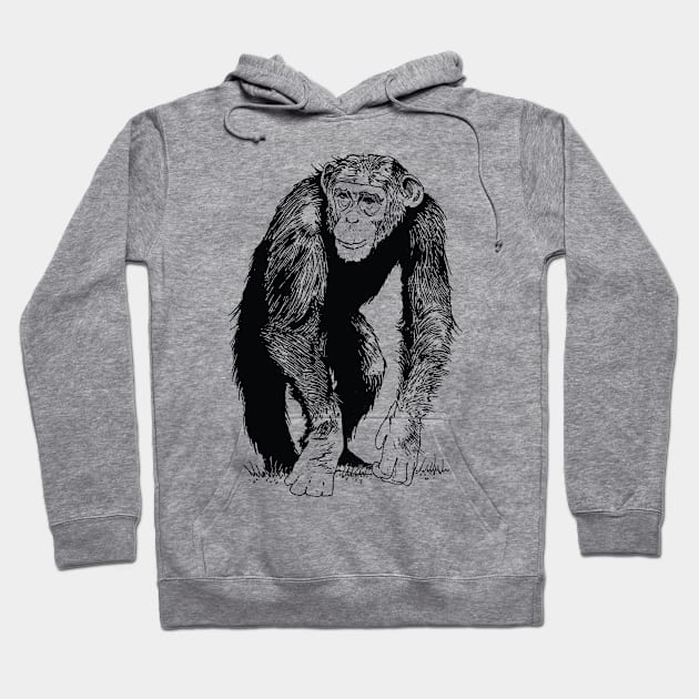 Chimp, Chimpanzee Design Hoodie by penandinkdesign@hotmail.com